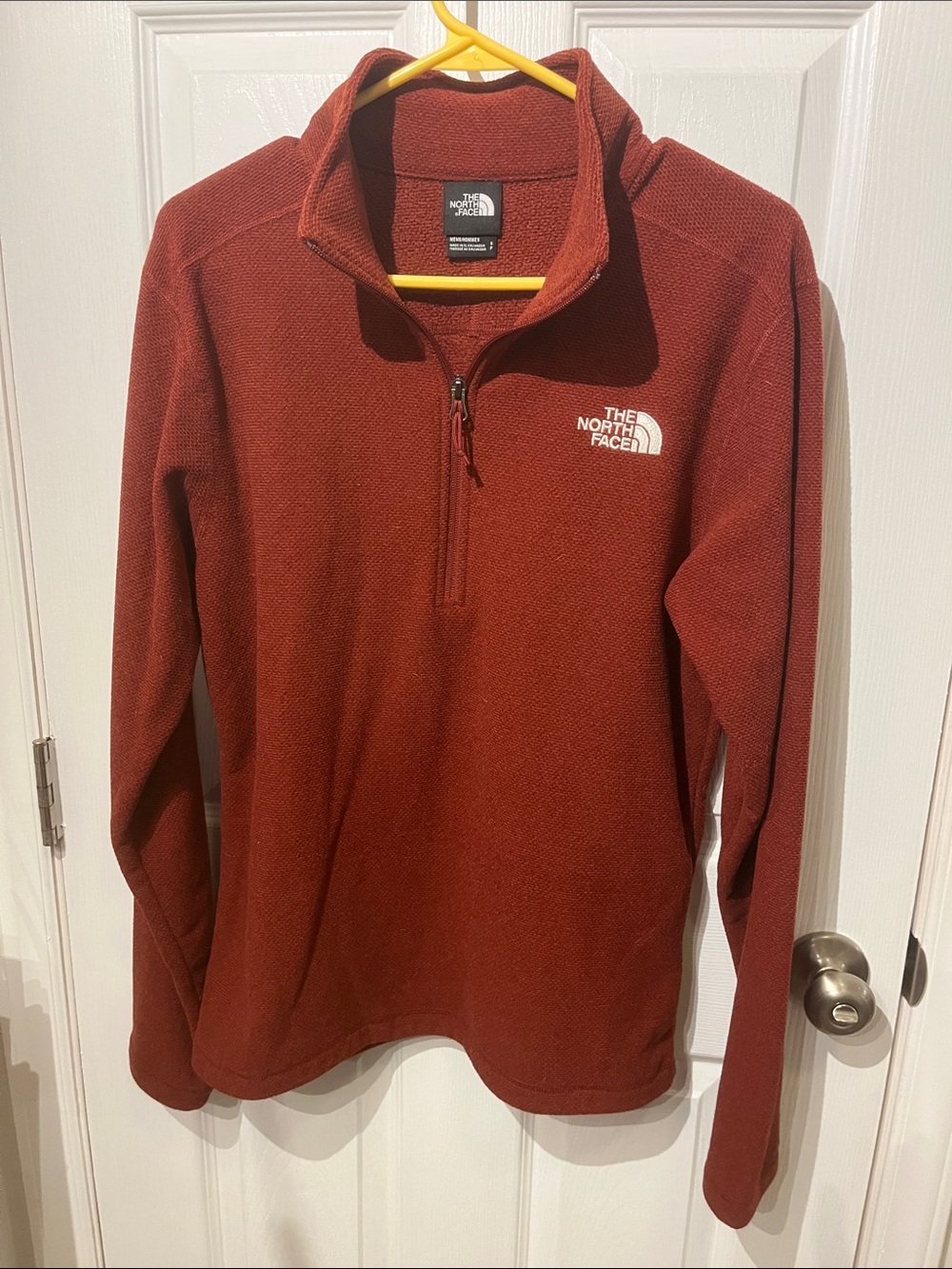 The North Face Men’s Zip Fleece Pullover - Rust Red
